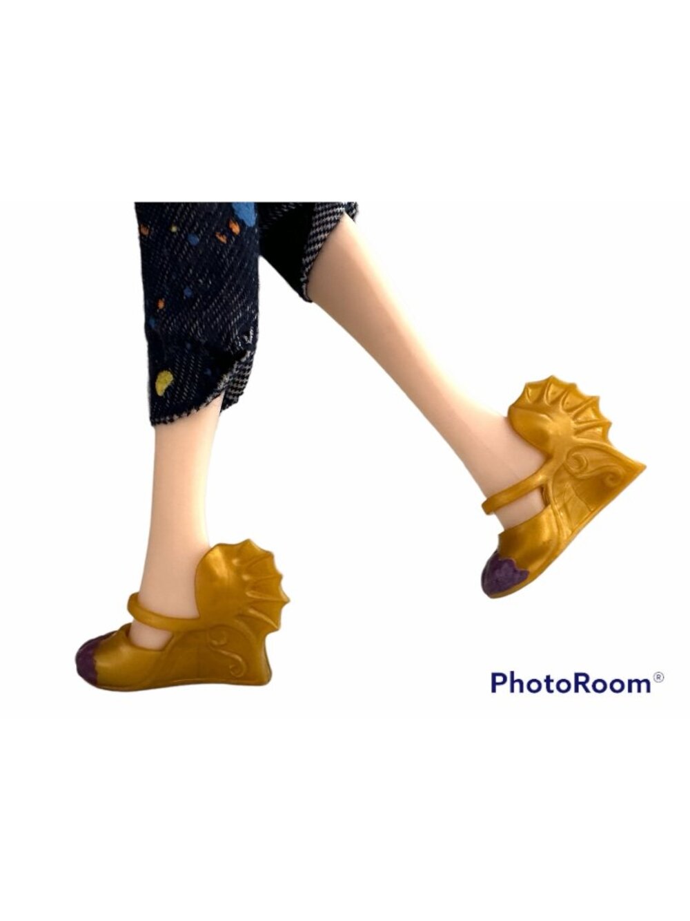 Disney Descendants Mal Coronation Doll Shoes Gold Purple Replacement Shoes